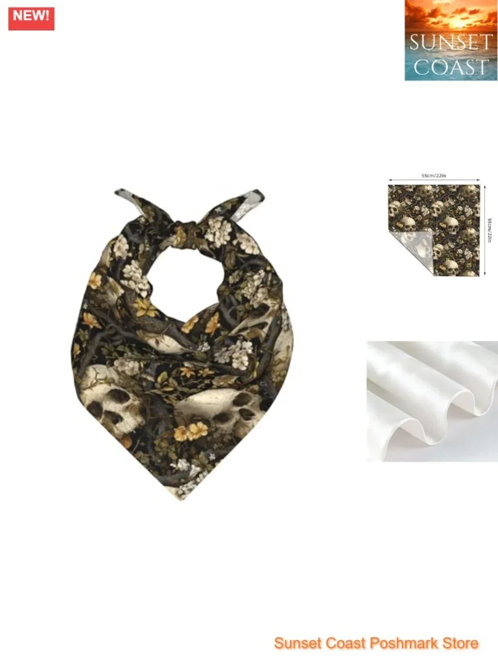 Silk Satin Head Scarf Square Fashion Hair Scarf Neck Scarf Handbag Bandana